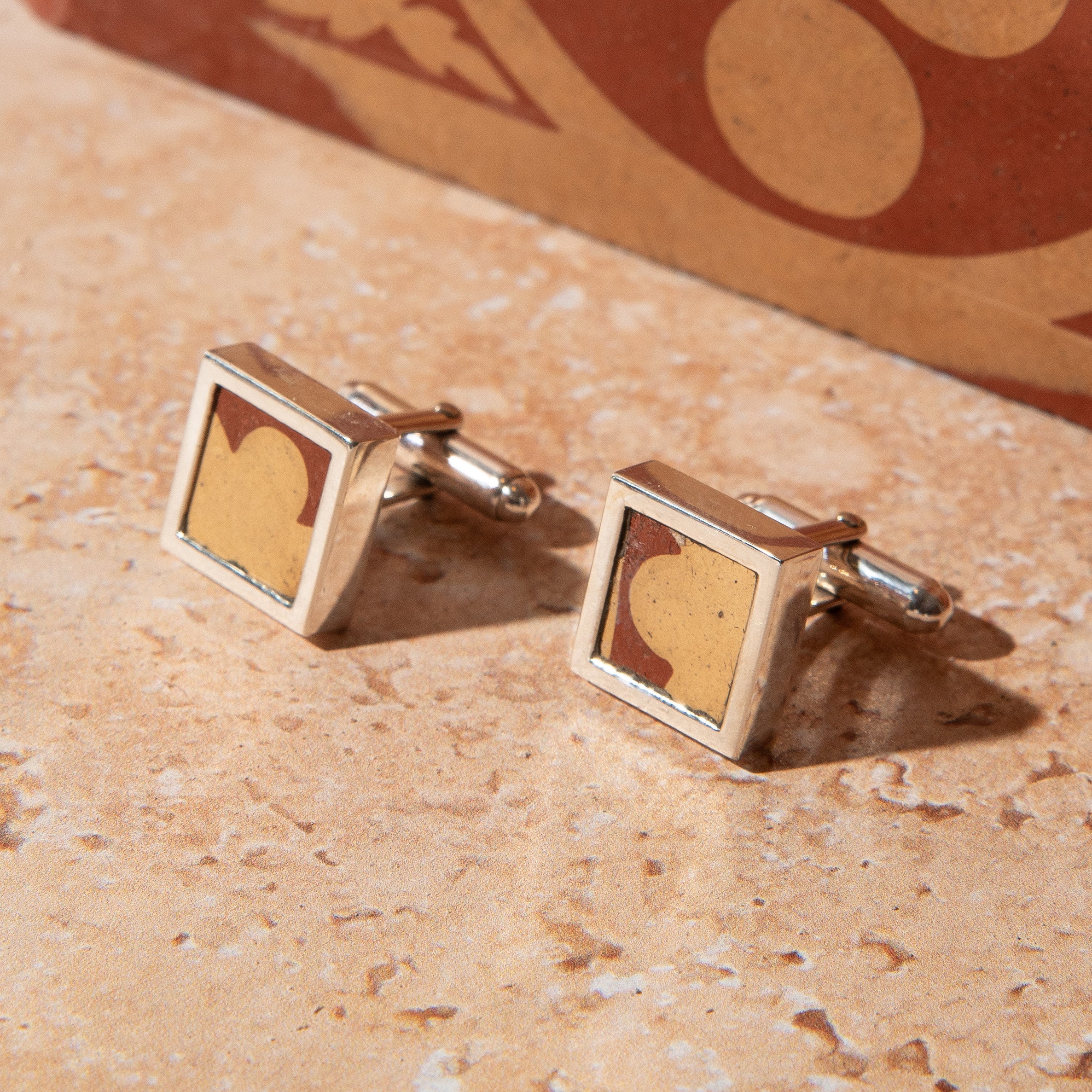 Sterling Silver Encaustic Tile Cufflinks - Image 5