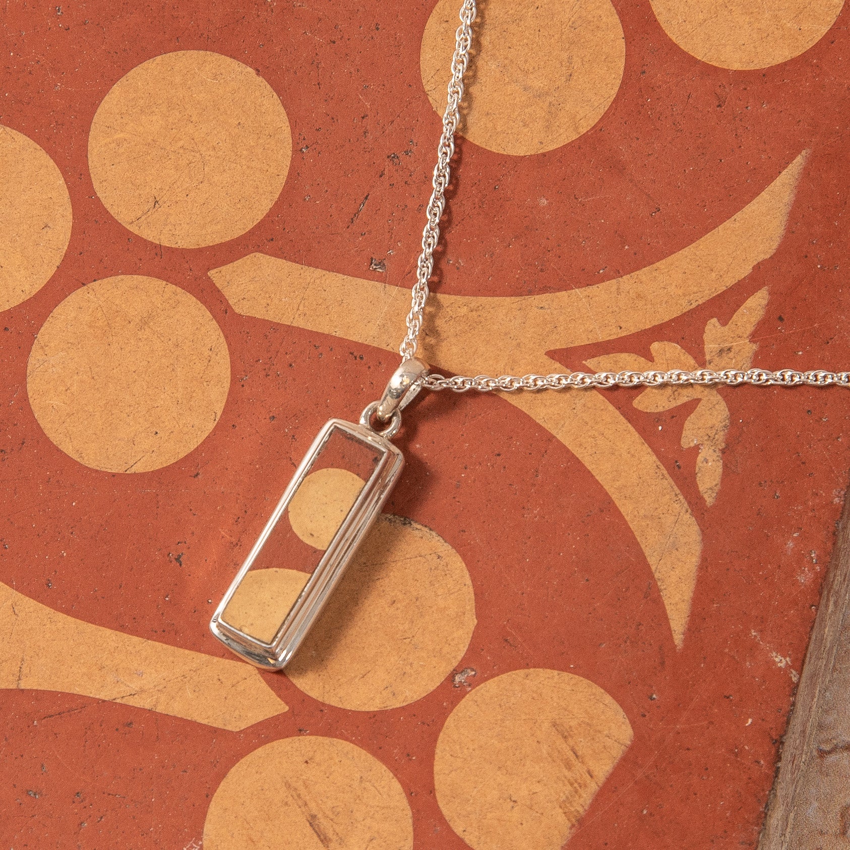 Sterling Silver Encaustic Tile Necklace - Image 8