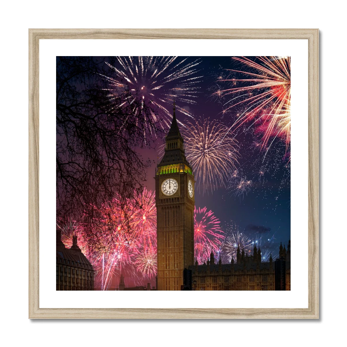 Fireworks over Big Ben Framed Print - Image 3