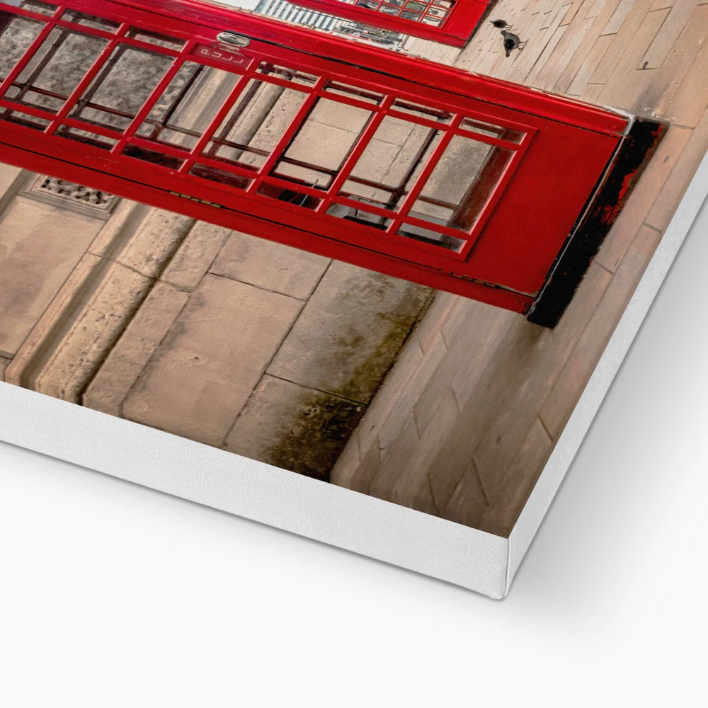 Vintage telephone boxes below Big Ben Canvas - Image 5
